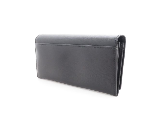 GUCCI ブラックレザー 財布 GUCCI グッチ インターロッキングG 二つ折ZIP長財布 ブラック レザー