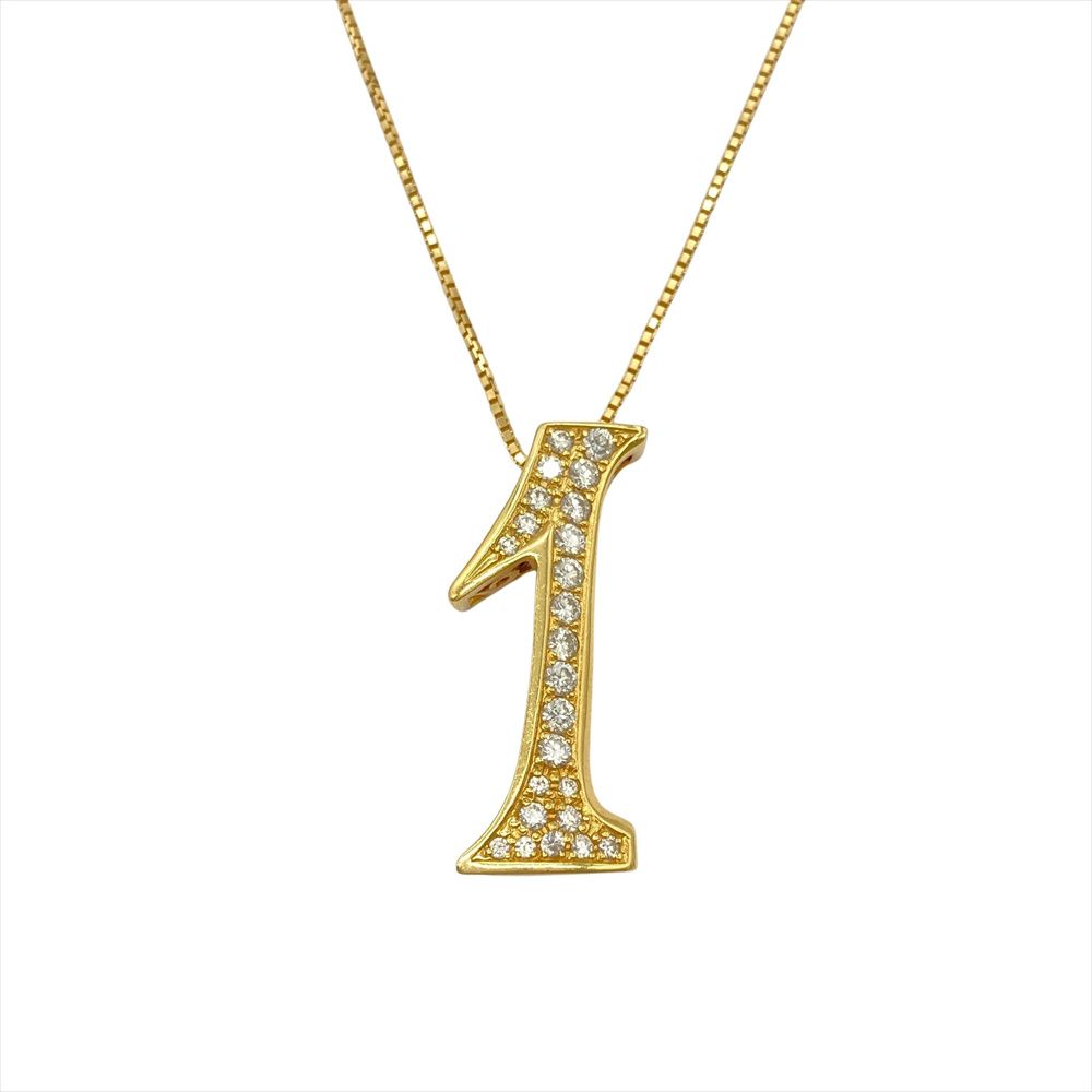 ゆきざき ノンブル NOMBRE ナンバー1 ペンダント ネックレス ダイヤモンド 1.00ct K18YG 10.2g No.1 L レディース【中古】