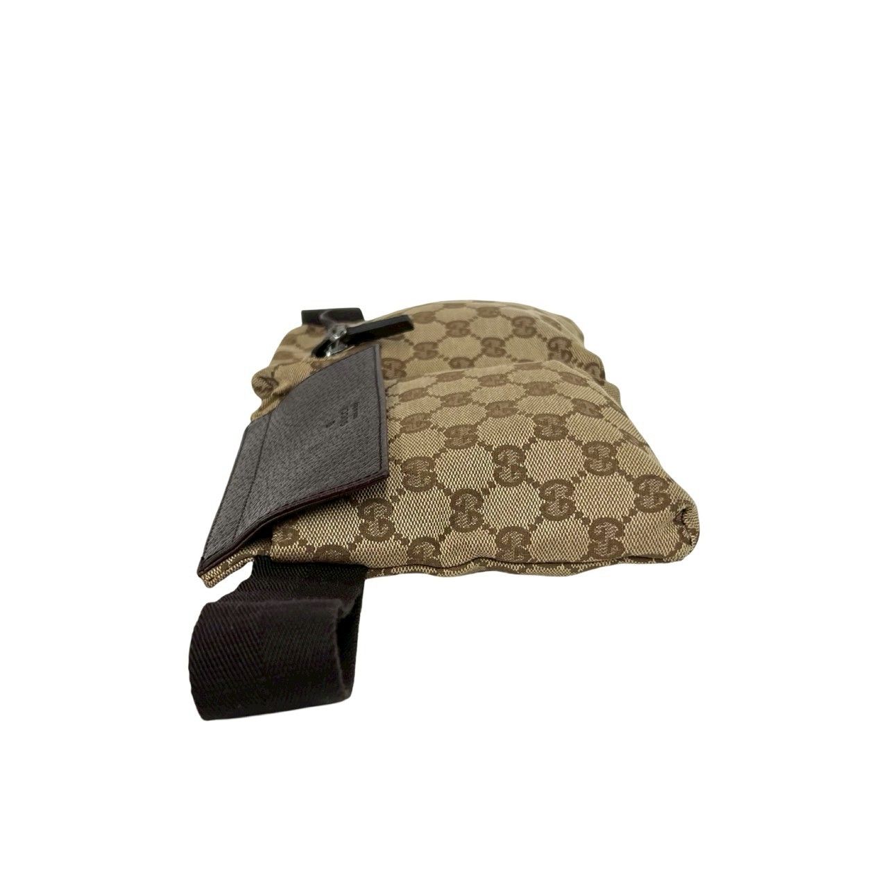 極 美品 希少品 GUCCI グッチ ロゴ 刻印 GG 柄 キャンバス レザー 本革