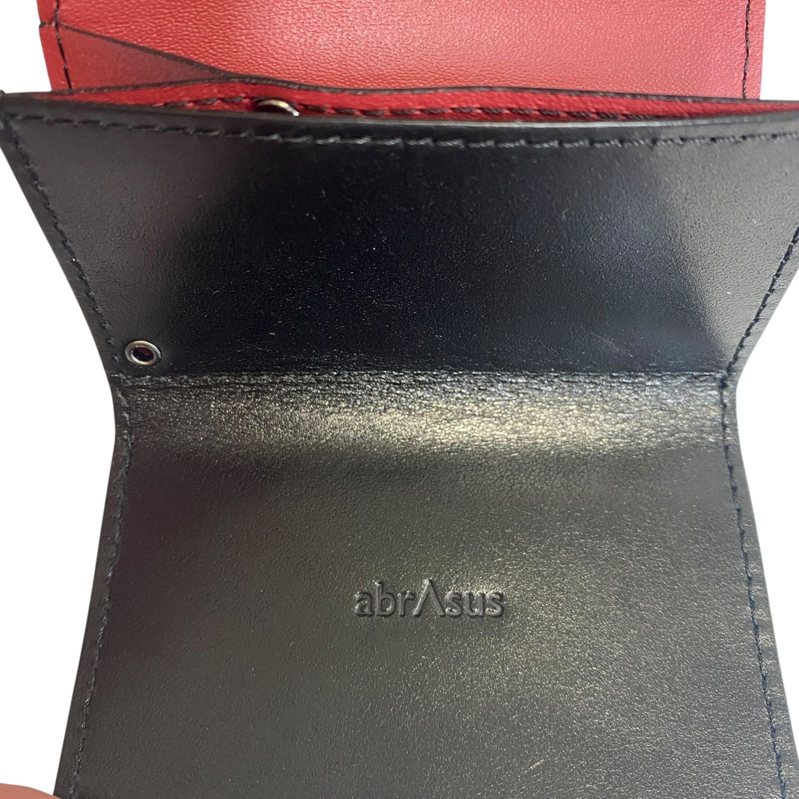 abrAsus アブラサス 小さい財布 高島屋 限定 ブラック レッド メンズ ウォレット 財布 ミニサイズ 箱付き 【未使用】 W2855RK