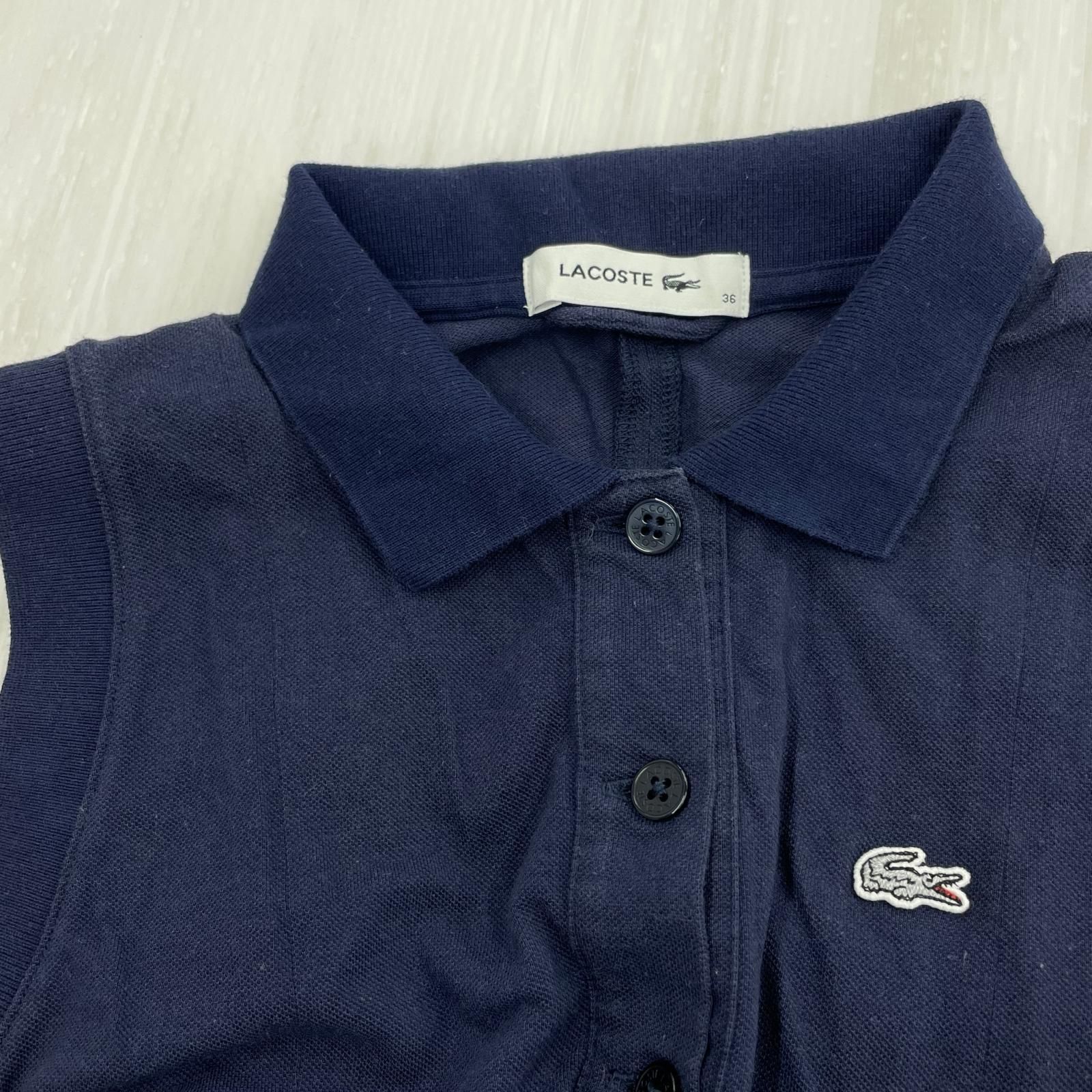 LACOSTE ラコステワンピース size36/ネイビー系 - メルカリ