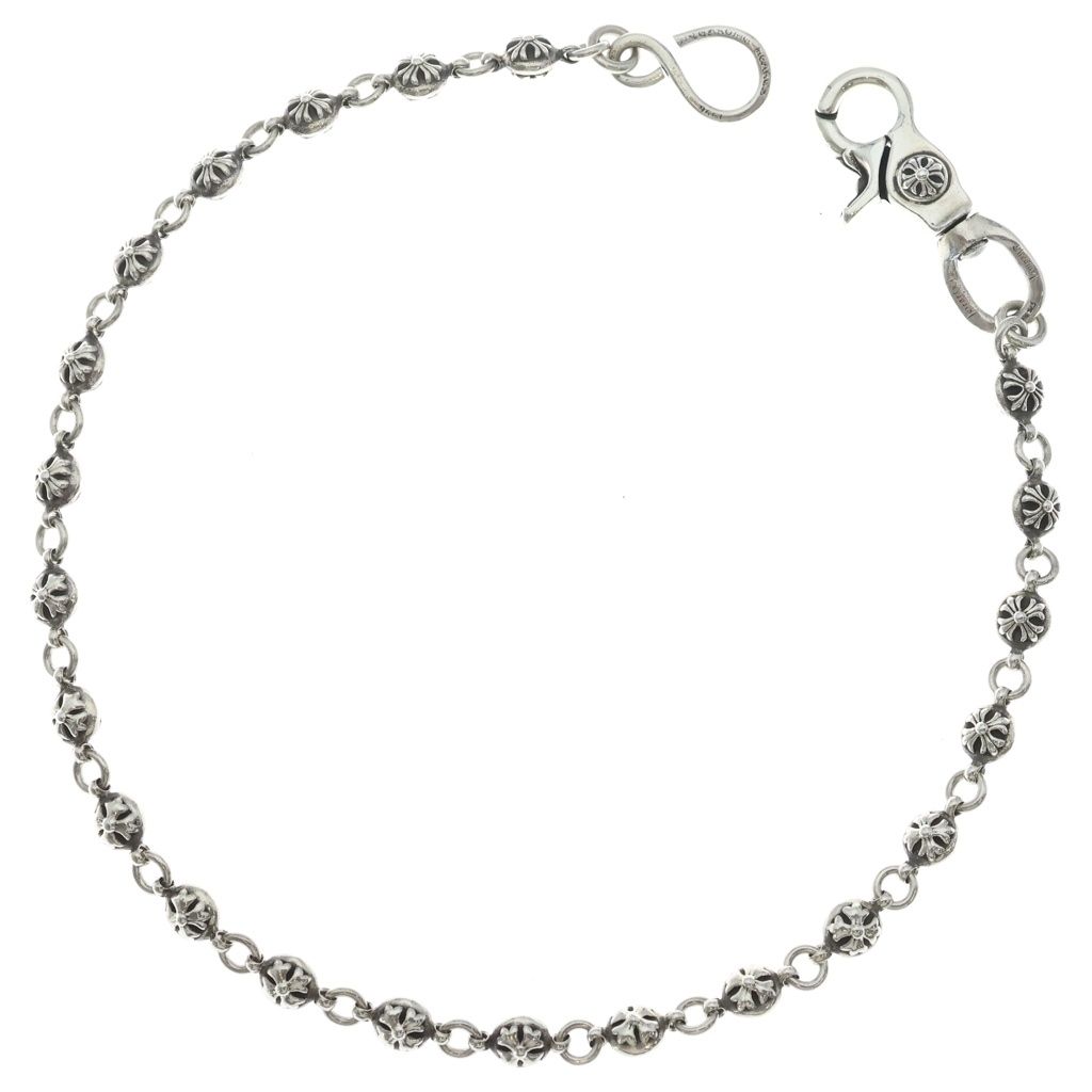 CHROME HEARTS (クロムハーツ) 2BALL LONG-S/1クリップロング#2クロスボール ウォレットチェーン シルバー BCA386 594,000円