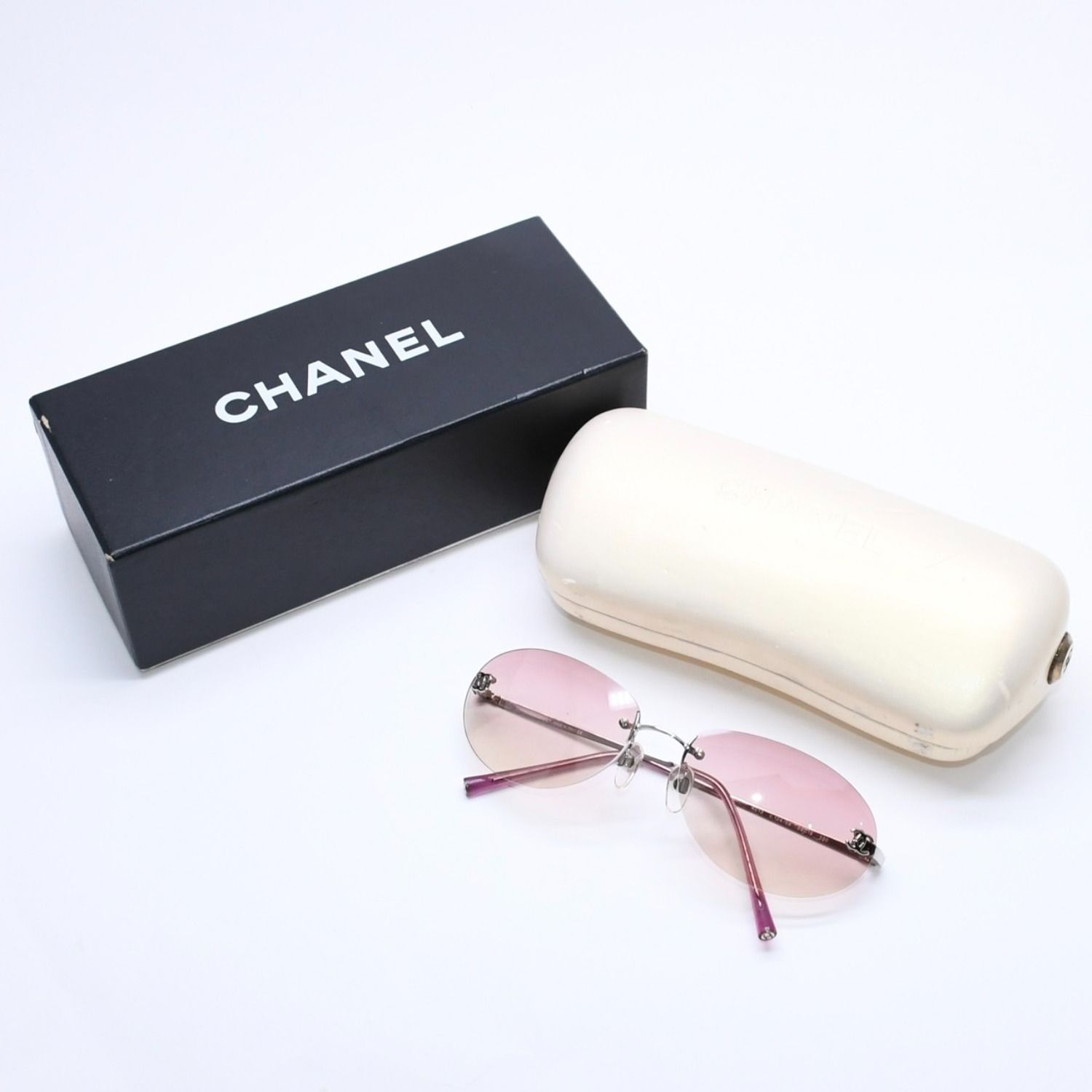 極美品 CHANEL シャネル リムレス サングラス アイウェア 4013 c.124