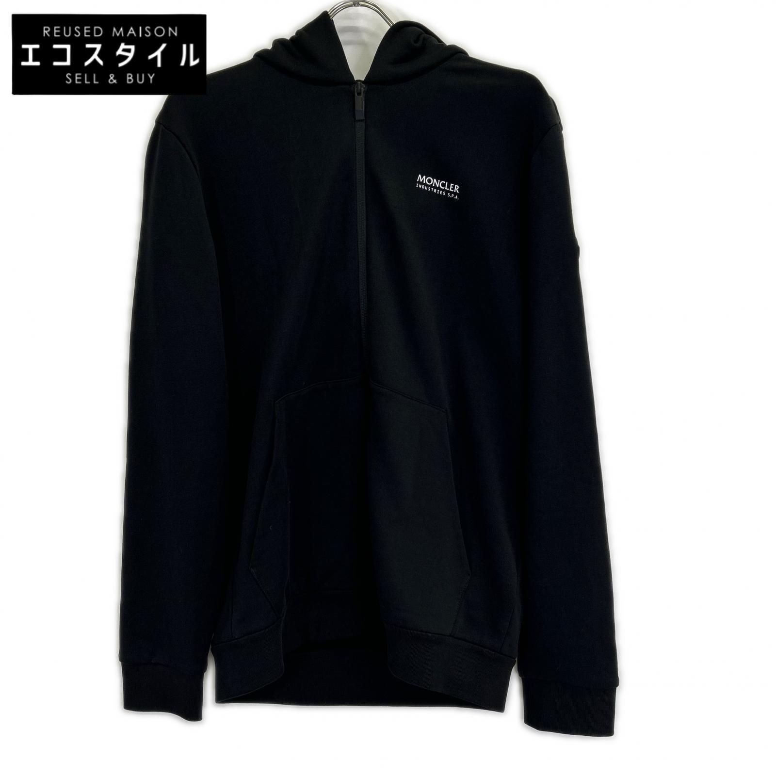 MONCLER　モンクレール　23年 MAGLIA APERTA CONブラック ジップアップ パーカー　L