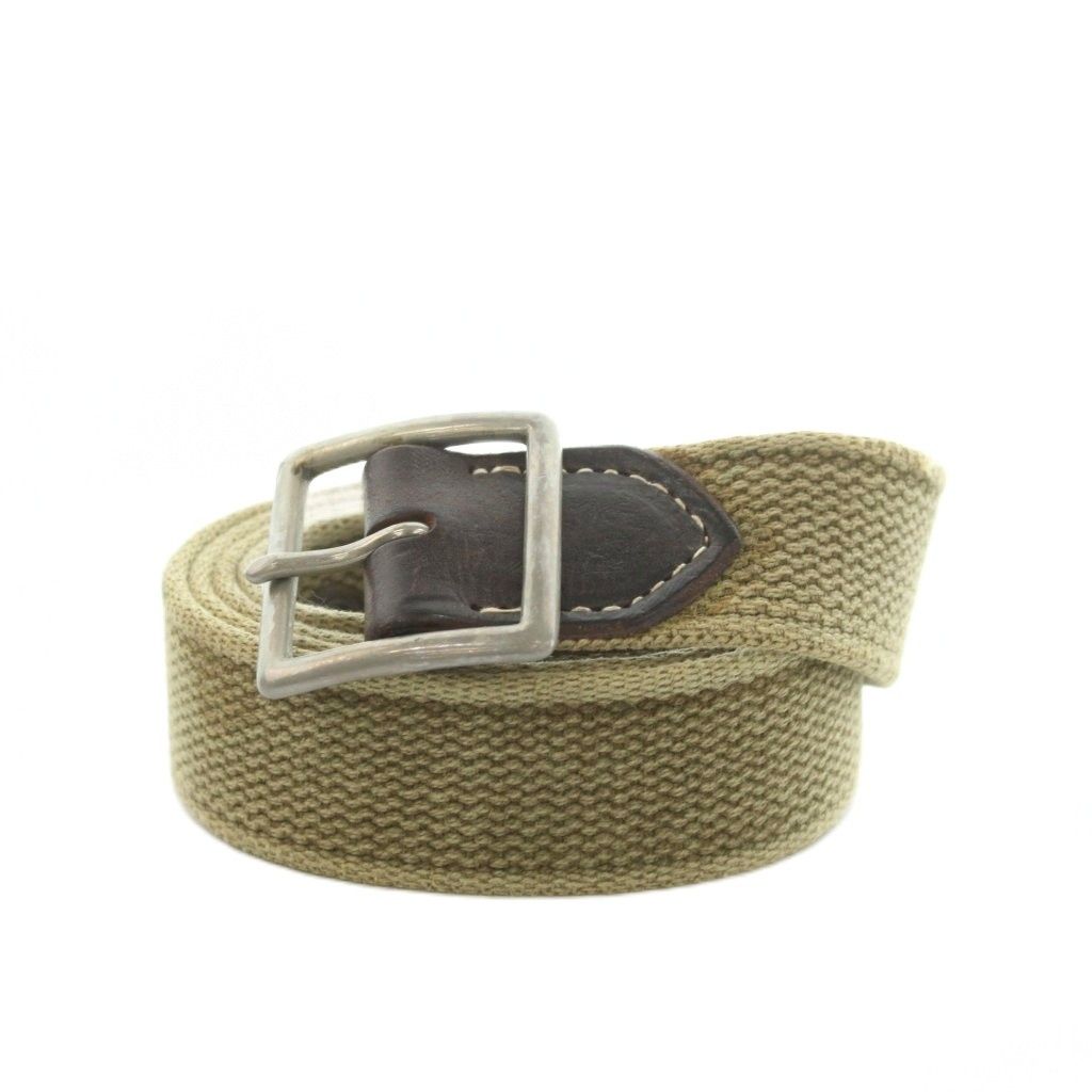 ダブルアールエル RRL ベルト キャンバス レザー 38 ベージュ 茶 ブラウン /MI ■GY42 21,630円