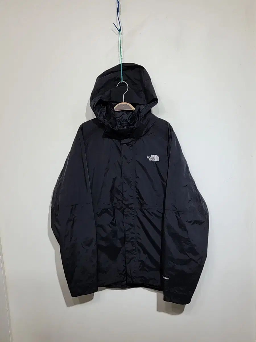 (XL) THE NORTH FACE ザノースフェイス ウインドブレーカー アウター ブラック ハイベント 登山ウェア フードジャケット