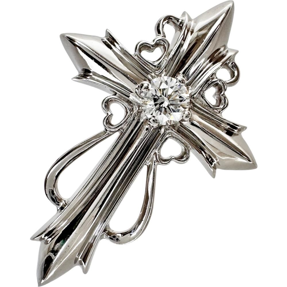 十字架/クロスモチーフ ダイヤモンド 0.213ct ペンダントトップ K18WG