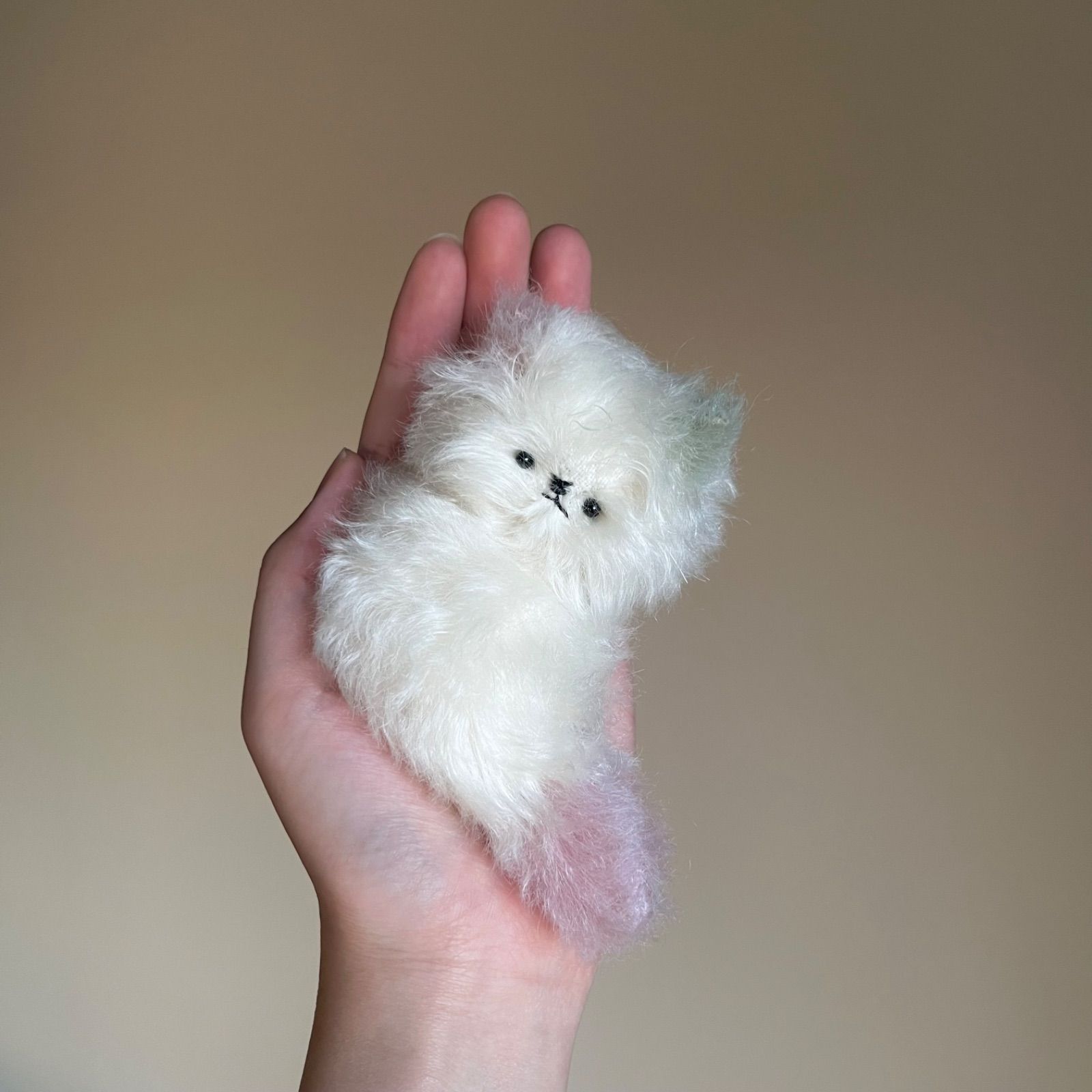 とけそうな、ねこ ( お花色 ) Cora 猫 ぬいぐるみ 作家 テディベア