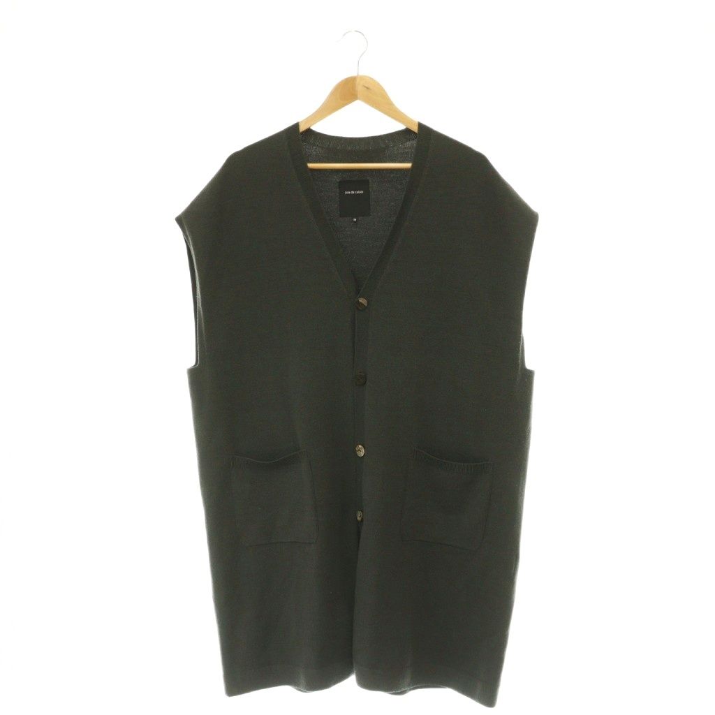 パドカレ pas de calais ロング ニットベスト ジレ ウール オーバー