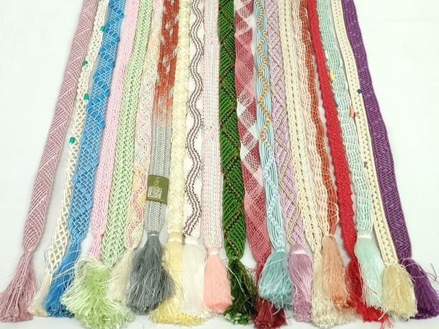 平和屋着物＊夏物　和装小物　帯締め20本セット　レース織　金糸　長尺あり　未使用あり　逸品　DABI0213xg