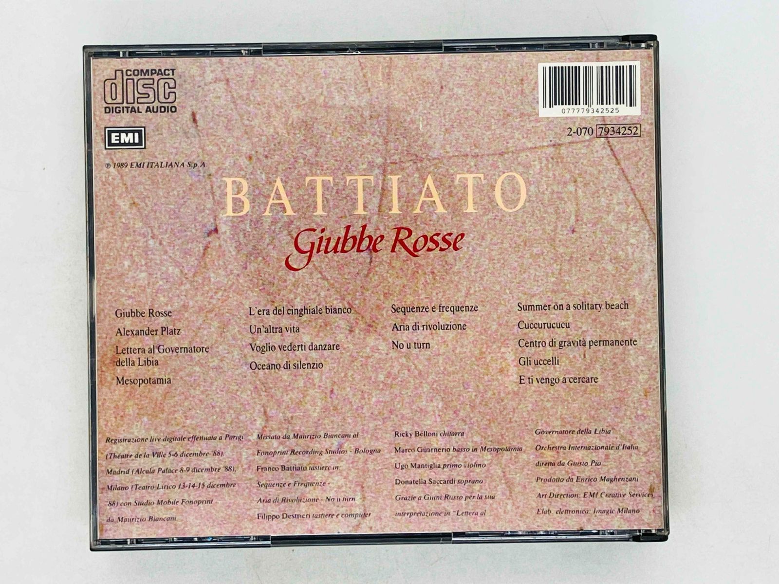 2CD FRANCO BATTIATO / Giubbe Rosse / フランコ・バッティアート