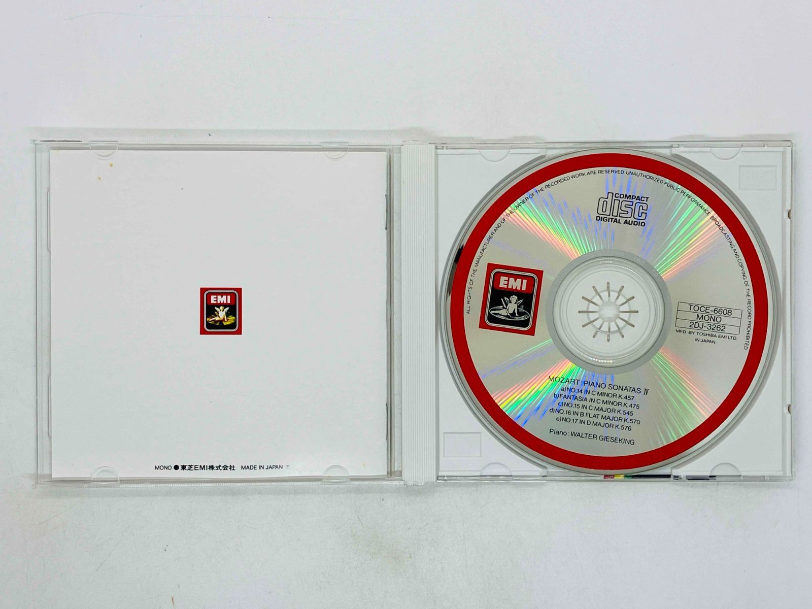 CD モーツァルト / ピアノ・ソナタ集 (IV) ギーゼキング 帯付き TOCE