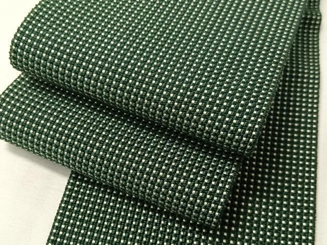 平和屋着物●男性　本場筑前博多織　角帯　市松柄　正絹　逸品　CABJ7276vp 平和屋着物男性 本場筑前博多織 角帯 市松柄 正絹 逸品 CABJ7276vp