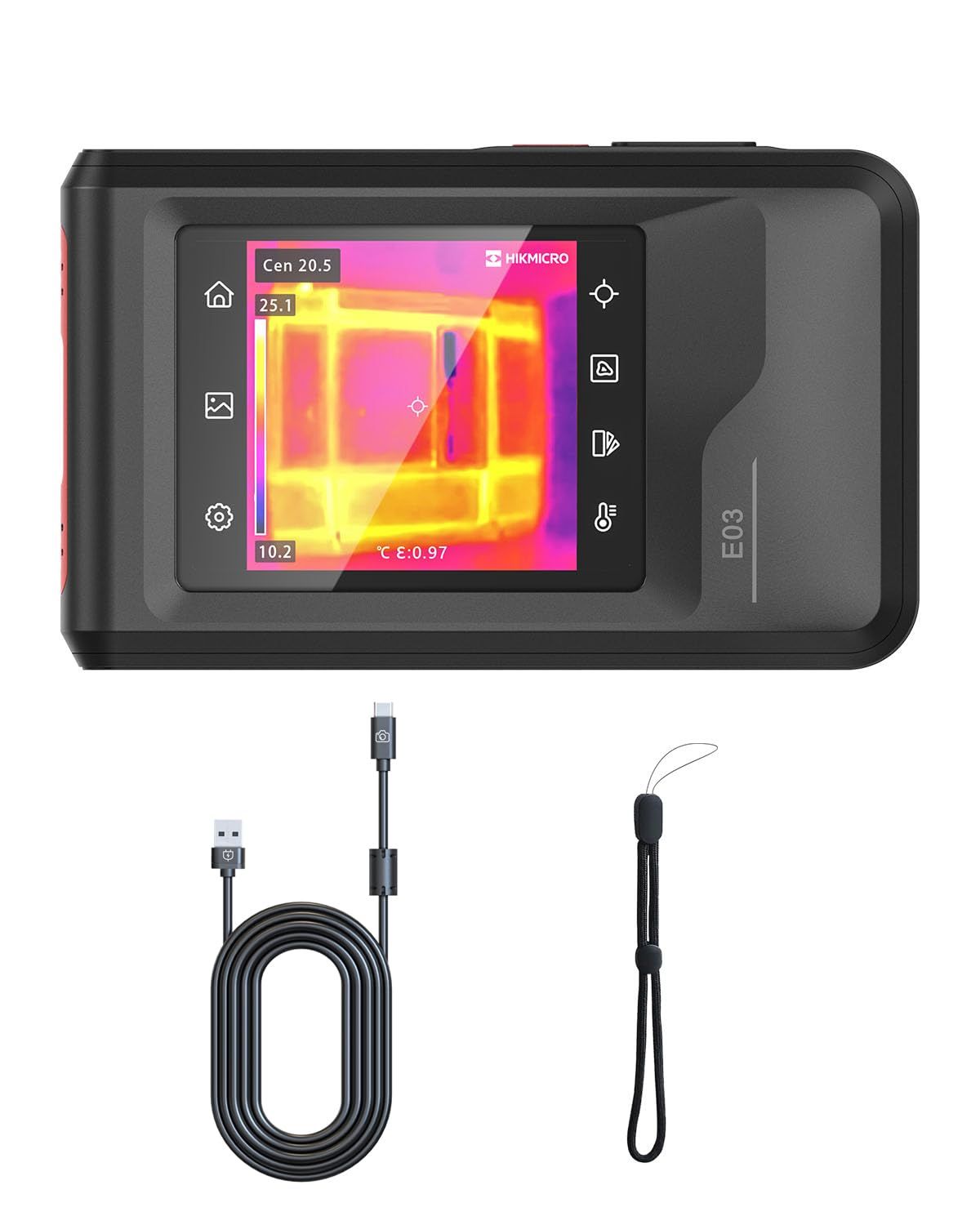 ★新品★HIKMICRO E03 サーモグラファーカメラ 240 x 240 SuperIR解像度、赤外線カメラ、可視光カメラ、ビデオ録画対応、25 Hzフレームレート、3.5 