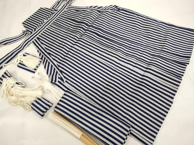 平和屋着物[]七五三　男の子　行灯袴・小物セット　縞　AABJ5242ja