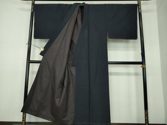 平和屋着物●男性　紬　キングサイズ　濃紺地　正絹　逸品　未使用　DABE5841ps 平和屋着物○男性 紬 キングサイズ 濃紺地 正絹 逸品 未使用