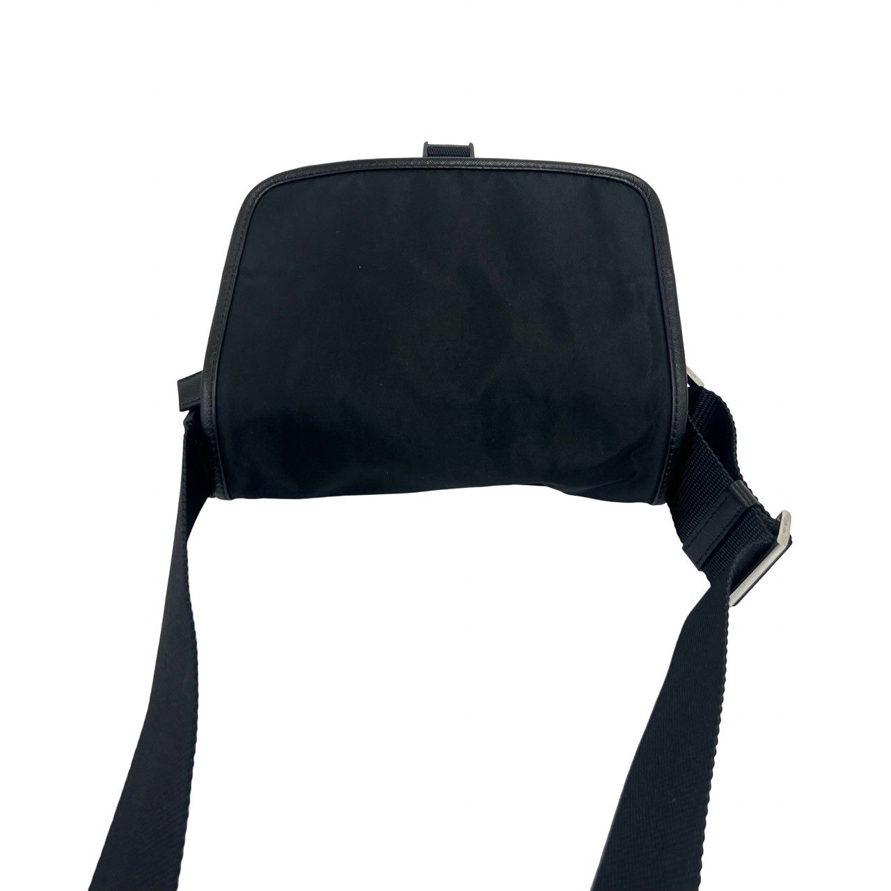 極 美品 PRADA プラダ 三角ロゴ プレート 金具 ナイロン サフィアーノ