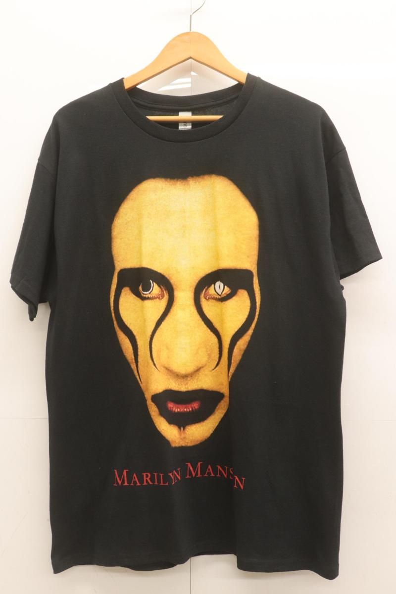 中古】 GILDAN メンズTシャツ L MARILYN MANSON Tシャツ GILDAN L 黒