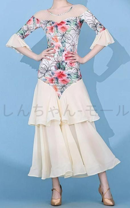 新品未使用 新作 ダンスウェア ラテンダンス 舞台 発表会 ダンス衣装 社交ダンス 社交ダンスドレス スタンダードドレス モダンダンス ブル