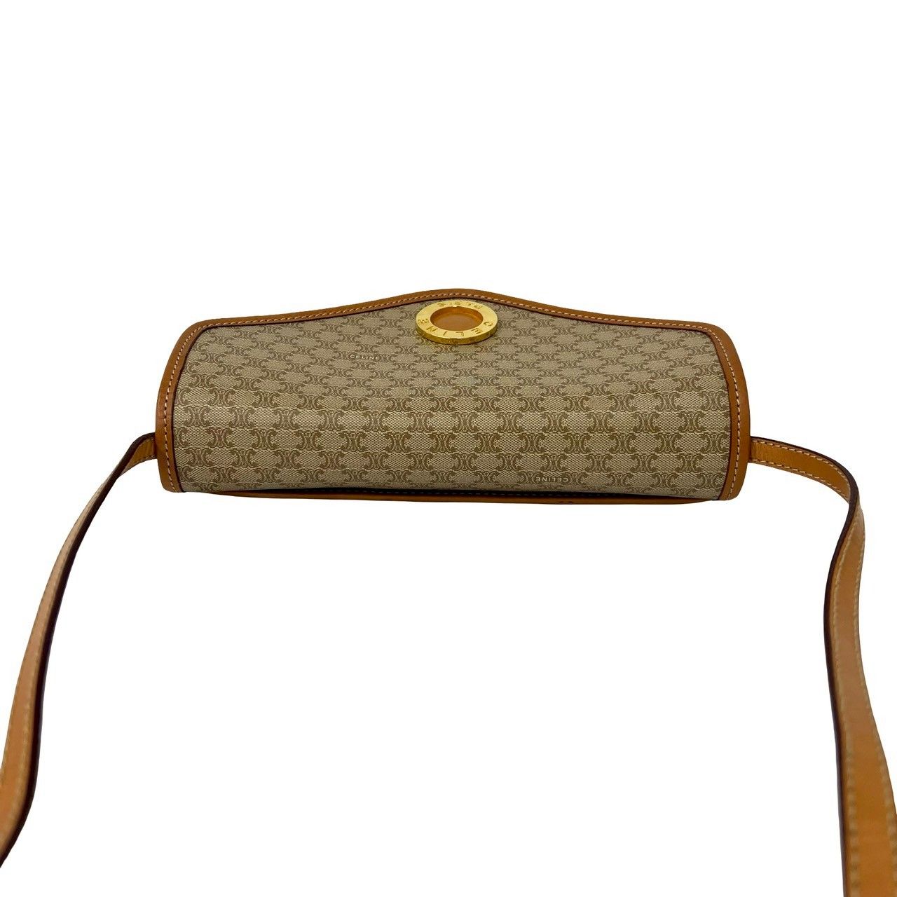 極 美品 CELINE セリーヌ ヴィンテージ サークル ロゴ 金具 マカダム