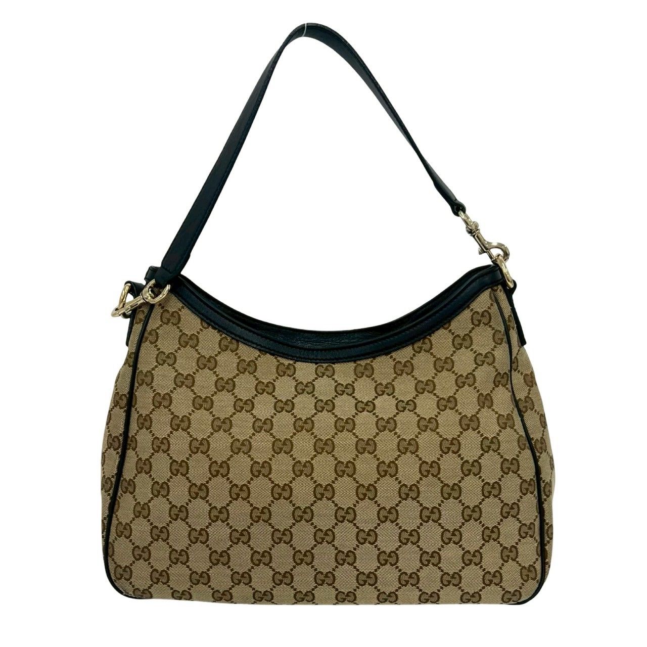 極 美品 袋付き GUCCI グッチ シェリーライン GG 柄 キャンバス レザー