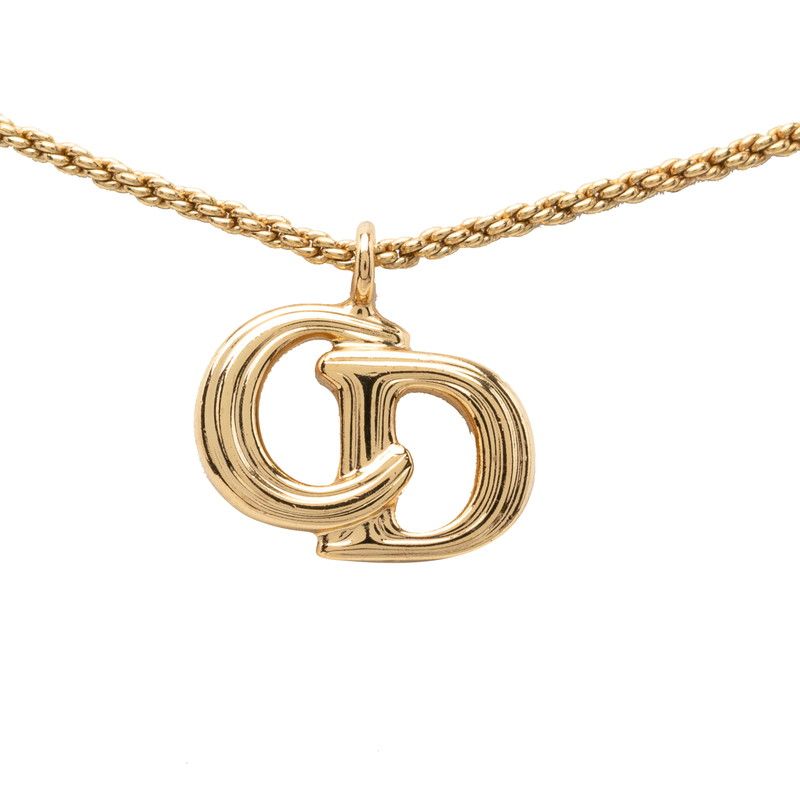 ディオール CDロゴ ネックレス ゴールド メッキ レディース Dior【1-0278619】