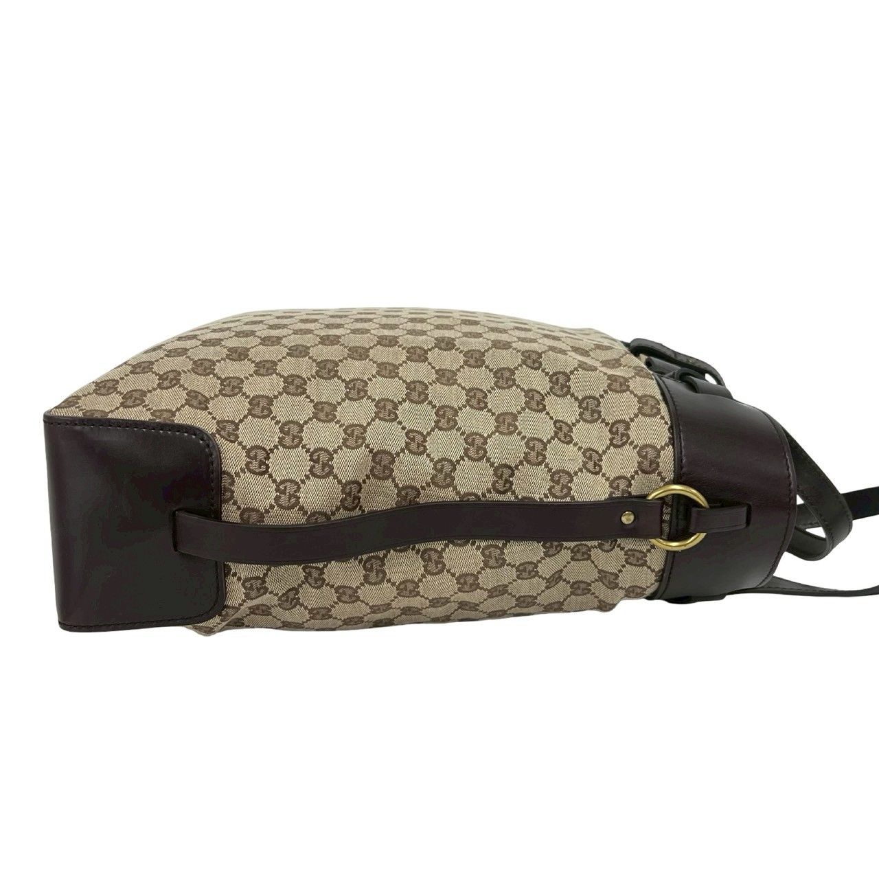 極 美品 GUCCI グッチ ロゴ 金具 GG 柄 キャンバス レザー 本革 トート