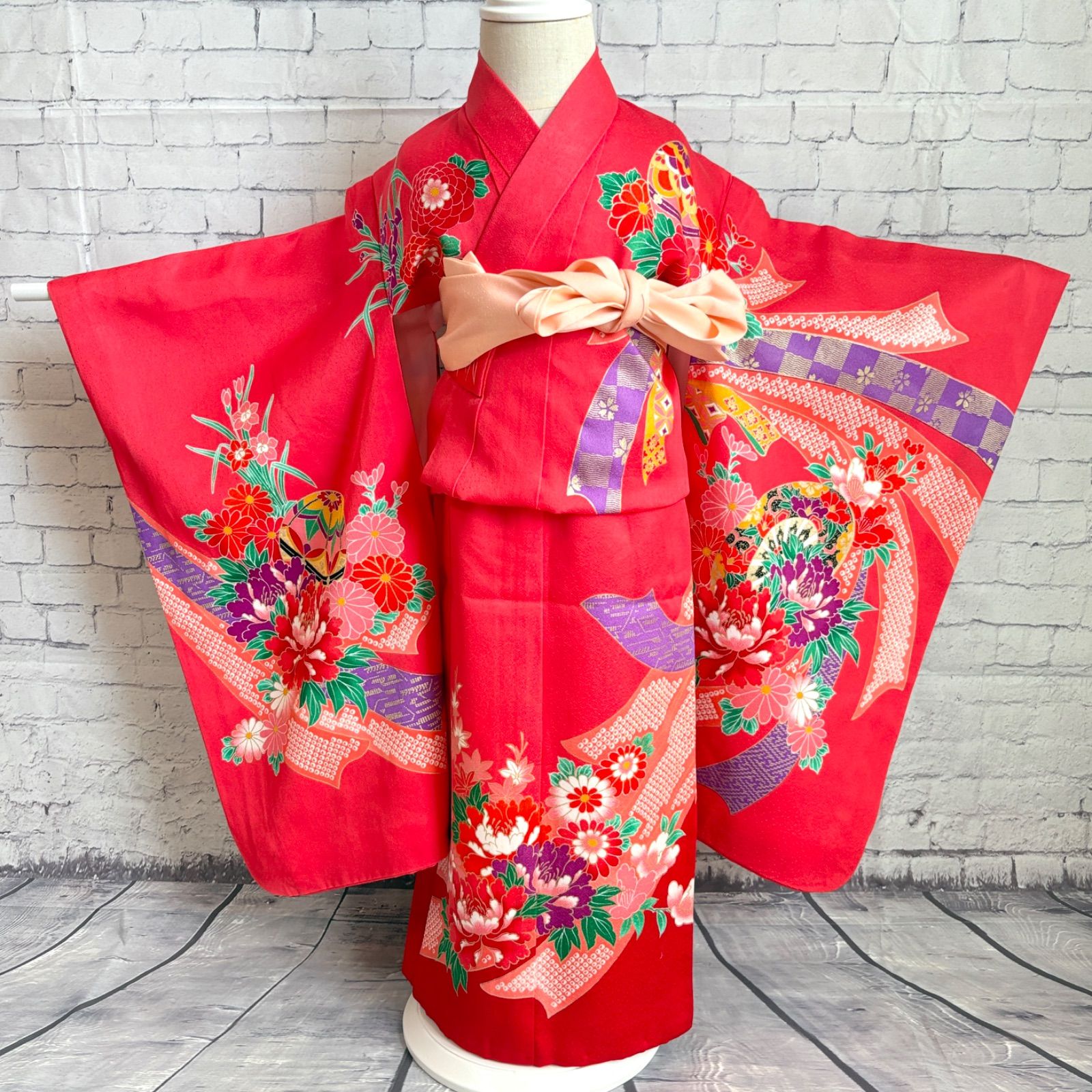 【中古】七五三着物セット 3歳　正絹 昭和レトロ　正月 季節・年中行事 【】七五三着物セット 3歳 正絹 昭和レトロ 正月