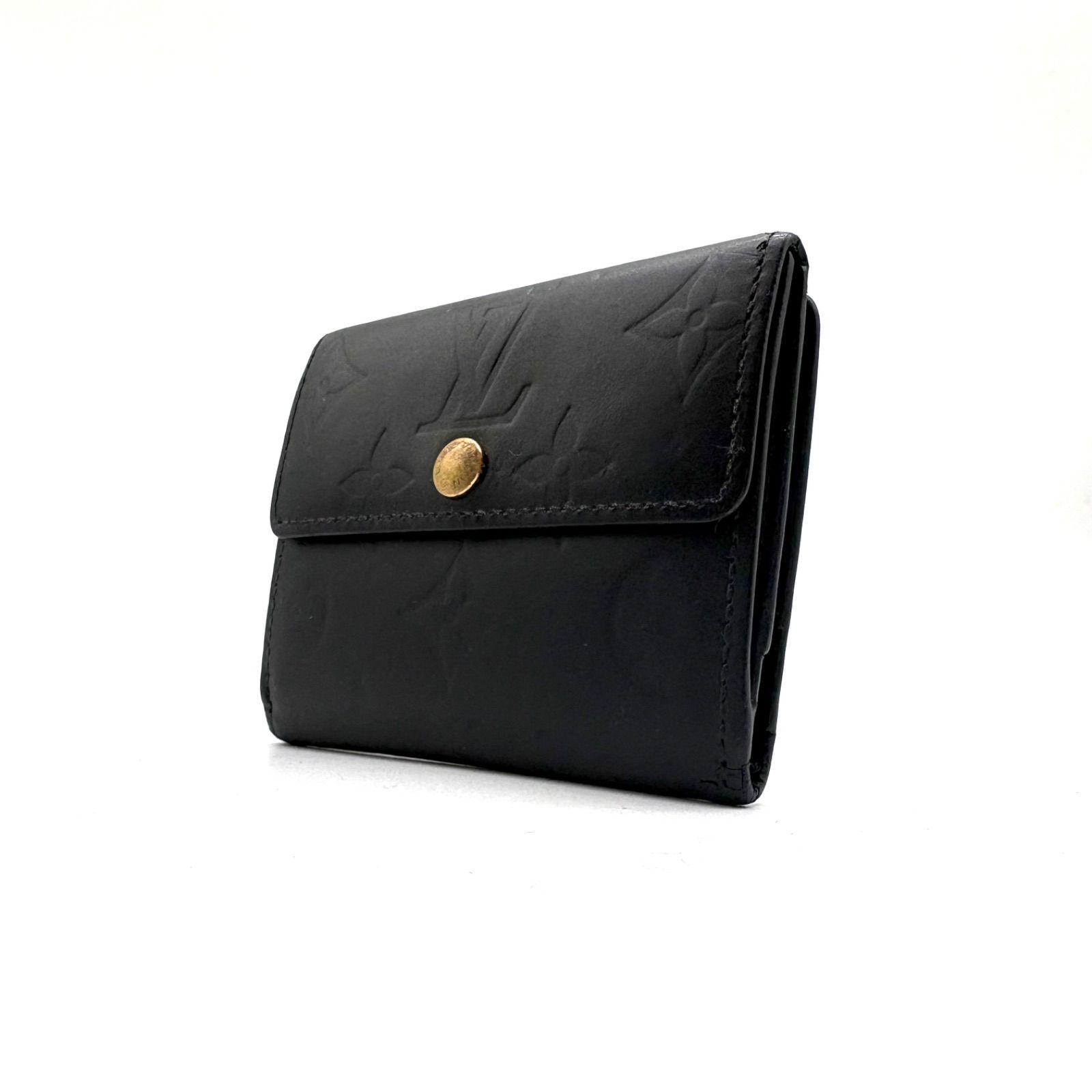 【美品✨】LOUIS VUITTON Monogram Matte Wallet Black ルイヴィトン モノグラム マット 三つ折財布 ブラック