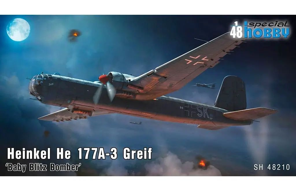 【新品】プラモデル 1/48 ハインケル He177A-3 グライフ ”ベイビーブリッツボンバー” [SPHSH48210]