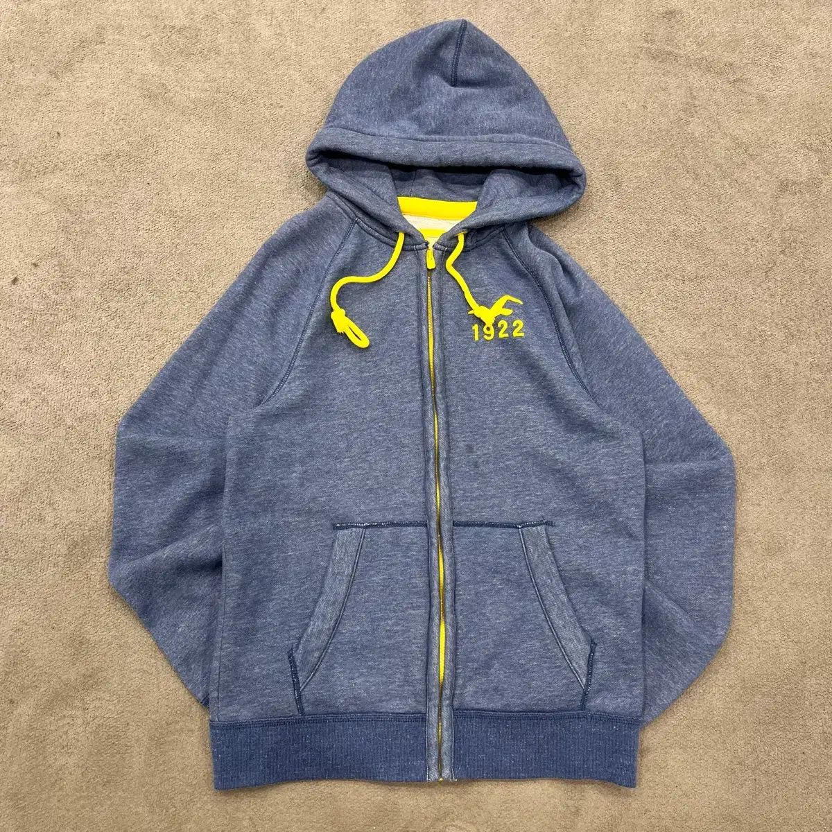 M ホリスター - フードジップアップ ネイビー Hollister スペル ジップ 