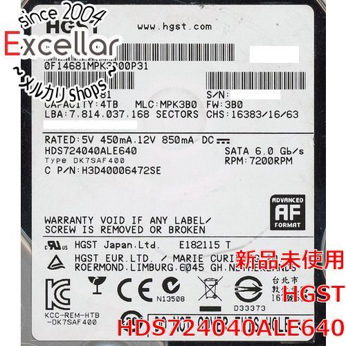 [bn:3] HITACHI製HDD　HDS724040ALE640　4TB SATA600 7200