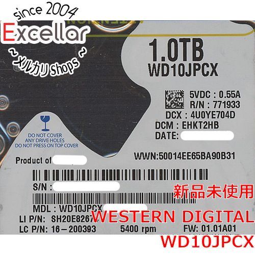 [bn:3] WesternDigital ノート用HDD 2.5inch　WD10JPCX　1TB
