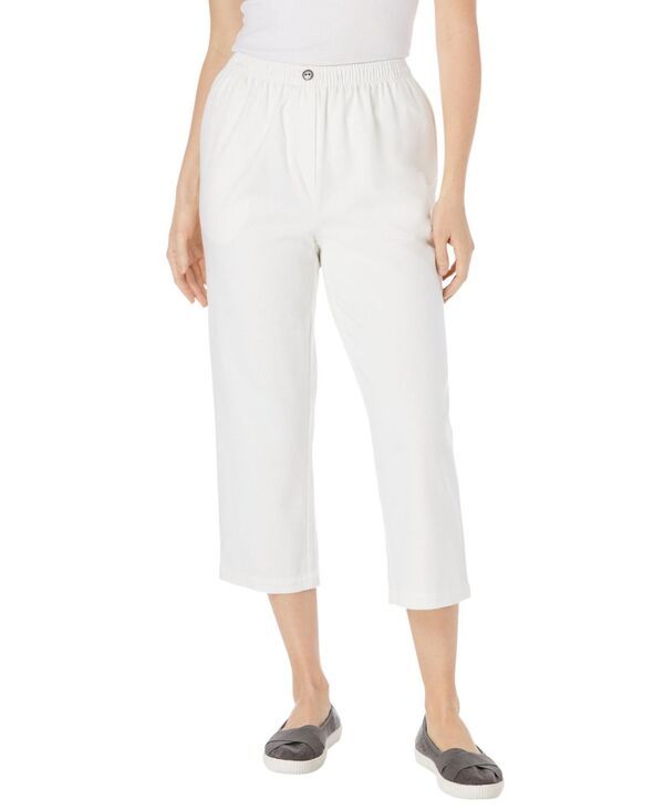 ウーマン ウィズイン レディース ボトムス カジュアルパンツ デニム キャップ Woman Within Womens Within 7Day Denim Capri White ホワイト