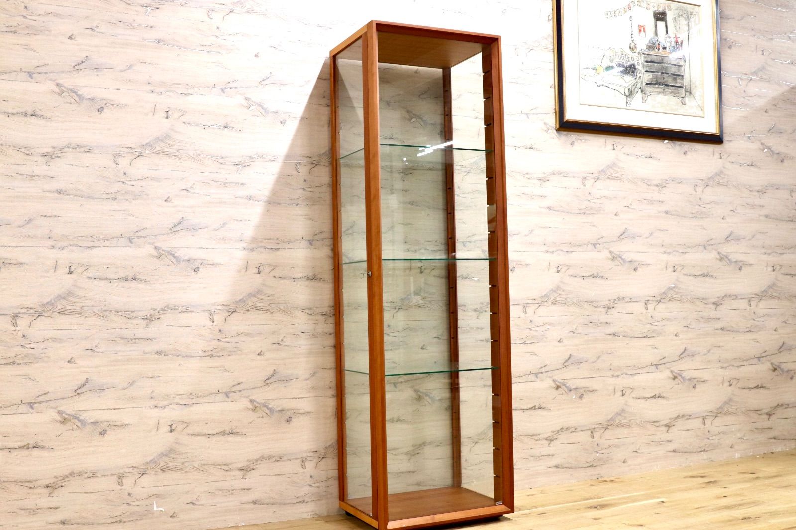 GMJK268○porada / ポラダ CHIARA キアラ カップボード キュリオケース 飾り棚 キャビネット チェリー材 イタリア 定価約35.1万円 展示品