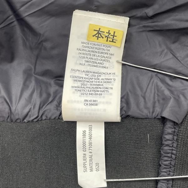 中古】RALPH LAUREN 中綿ジャケット サイズS 黒 袖切替 ラルフローレン