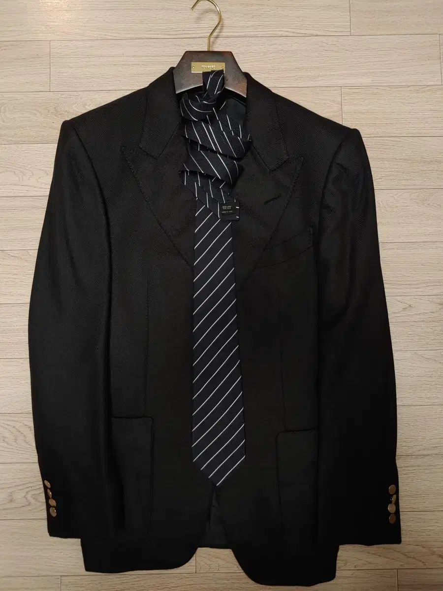 TOM FORD ブラックレジメンタル ネックタイ