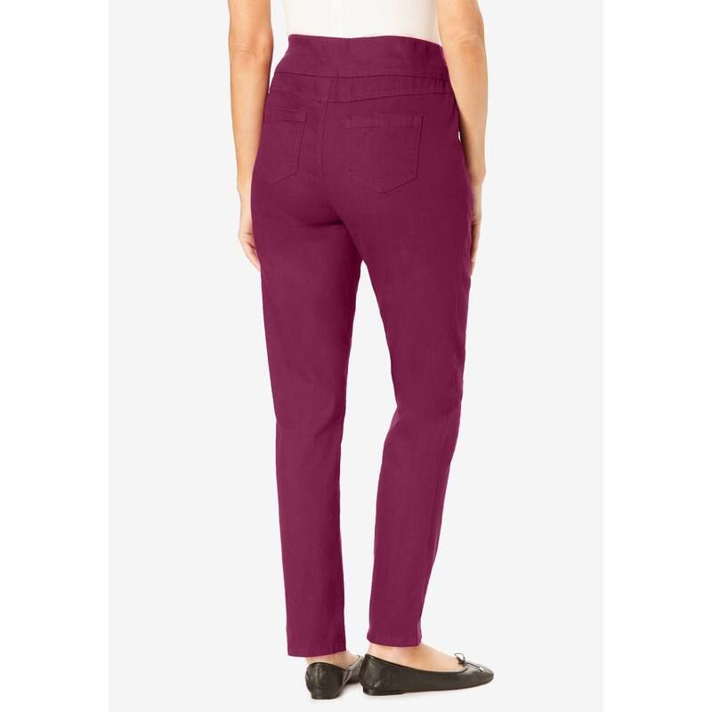 ウーマン ウィズイン レディース ボトムス デニムパンツ プラスサイズ プチ Woman Within Womens Plusize Petite FlexFit PullOn StraightLeg