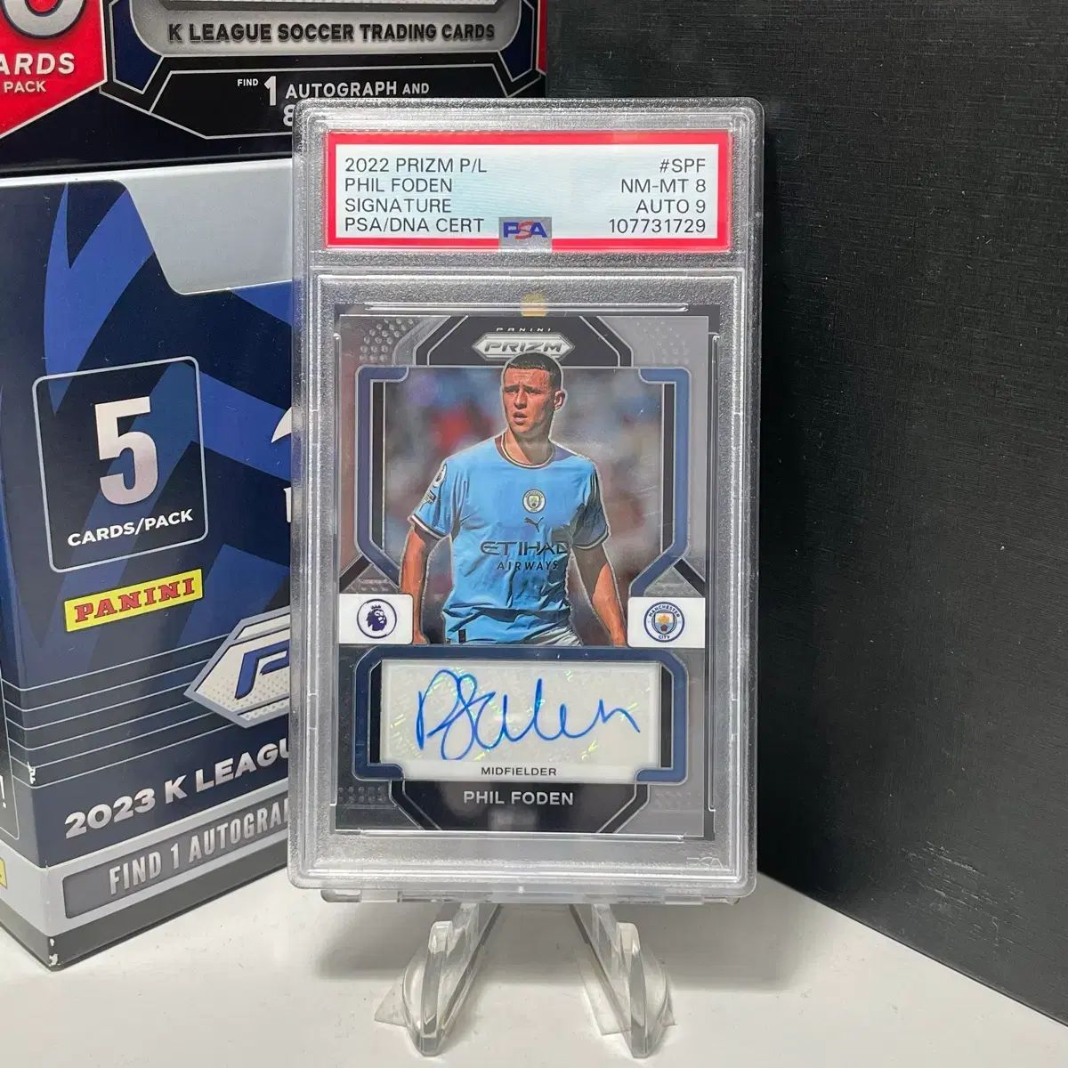 2223 Panini パニーニ Prizm プリズム Manchester City マンチェスターシティ Phil Foden フィ rjfoden Auto オート Signサイン Card カード PSA8 9