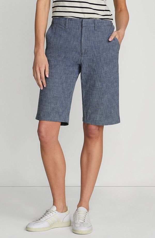 ランズエンド レディース ボトムス ハーフパンツ・ショーツ ショートパンツ Lands End Elastic Back Classic 12 Chino Shorts Evening Sky Cha