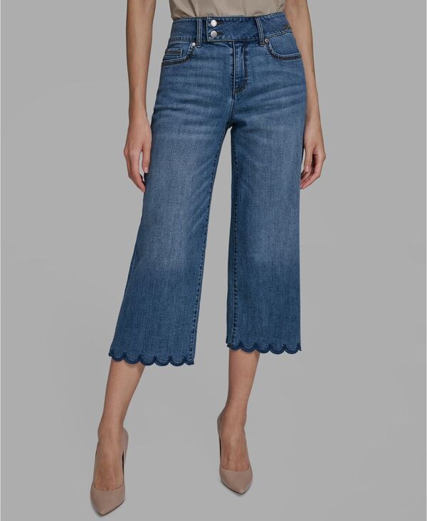 カール ラガーフェルド レディース ボトムス カジュアルパンツ クロップド デニム KARLAGERFELD PARIS Womenscallop Croppedenim Pants Costal B