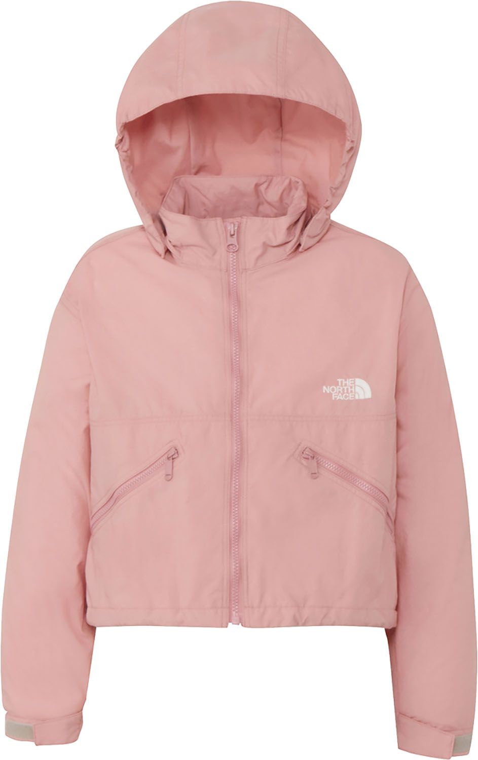 ザ・ノース・フェイス THE NORTH FACE アウトドア ショートコンパクトジャケット ガールズ 上着 アウター ショート丈 撥水加工 ウインドブレーカー フード取り外し可能 NPG72611 PR プリムローズ