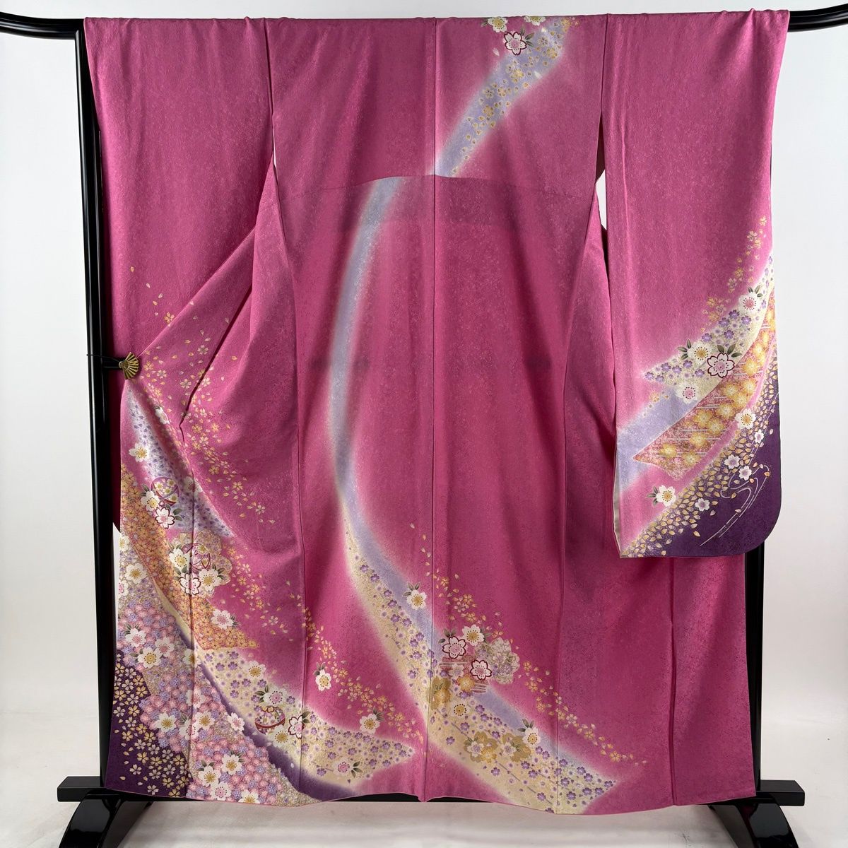 振袖 身丈161cm 裄丈68.5cm L 袷 袋帯フルセット 桜 手鞠 金彩 箔