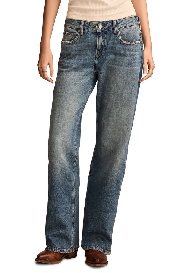 ラッキーブランド レディース ボトムス デニムパンツ ワイドレッグ ジーンズ Lucky Brand Baggy Wide Leg Jeans TIMELESS BLUE WASH ブルー