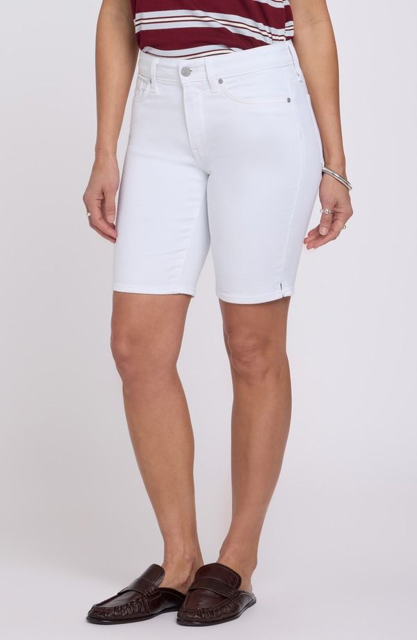エヌワイディージェイ レディース ボトムス ハーフパンツ・ショーツ ハイウエスト ショートパンツ NYDJ Ella High Waist Shorts OPTIC WHITE ホワイト 18,235円