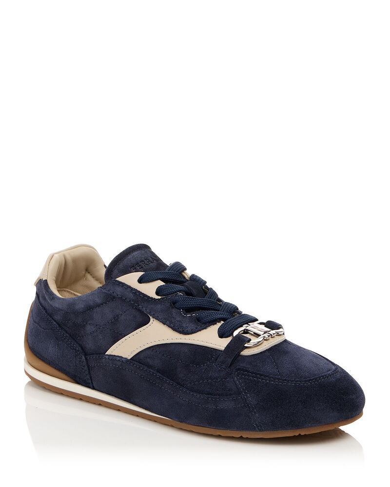 フェラガモ レディース シューズ スニーカー スエード FERRAGAMO Womensophie Gancini Suede Sneakers Navy ネイビー