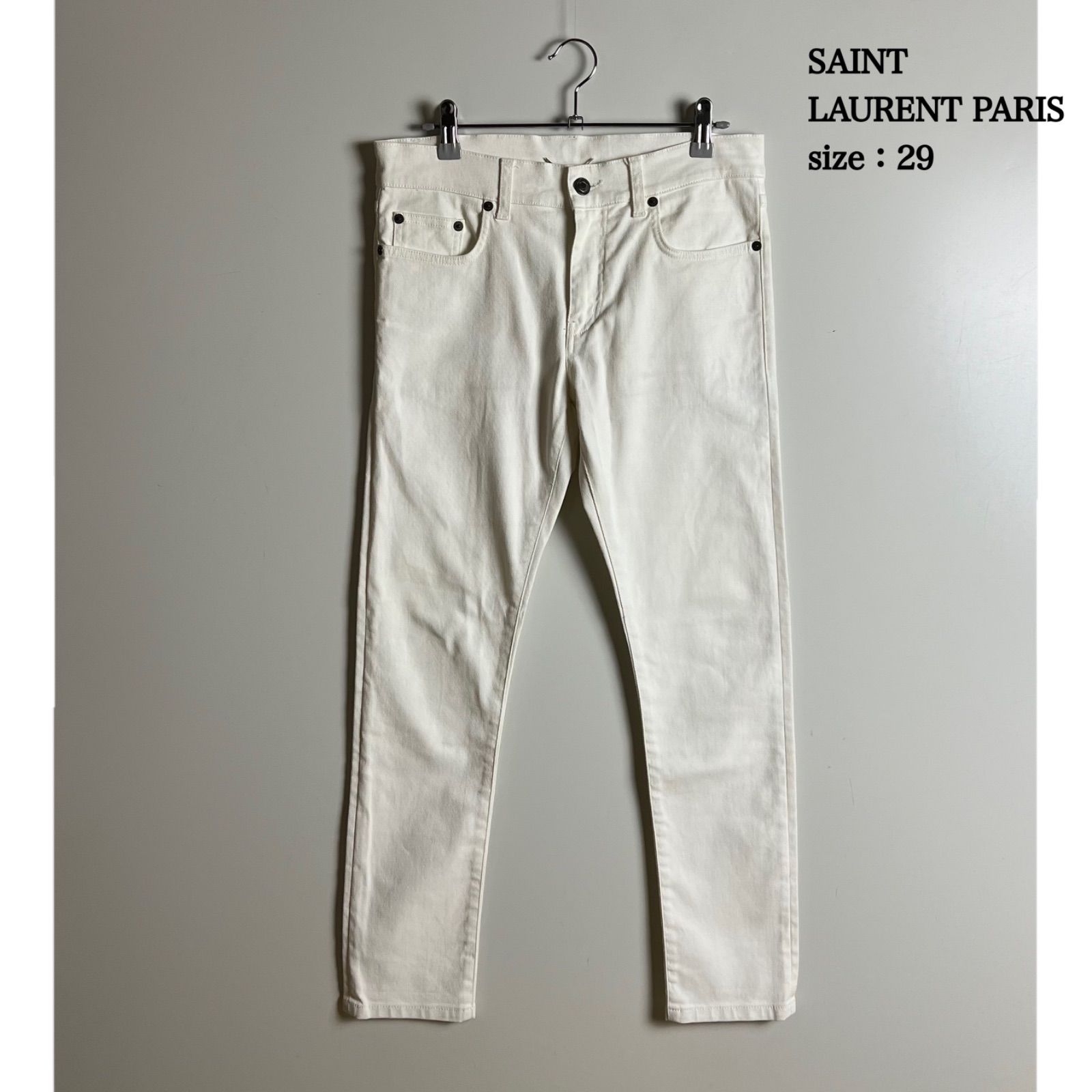 SAINT LAURENT PARIS 2013 Hedi archive WHT skinny pants w29