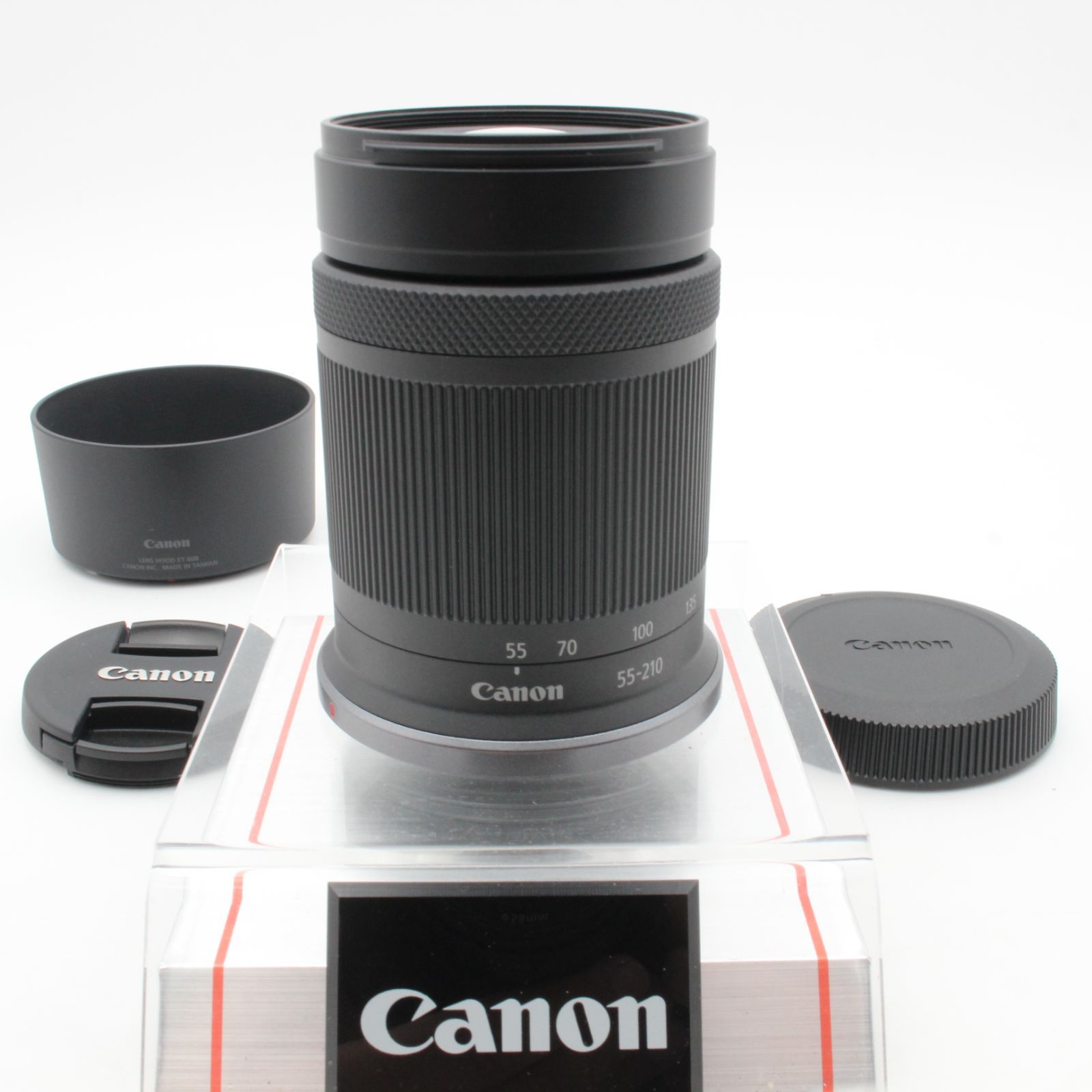 【ほぼ新品】 Canon キヤノン RF-S 55-210mm f5-7.1 IS STM CANON キャノン フード 付き 114002