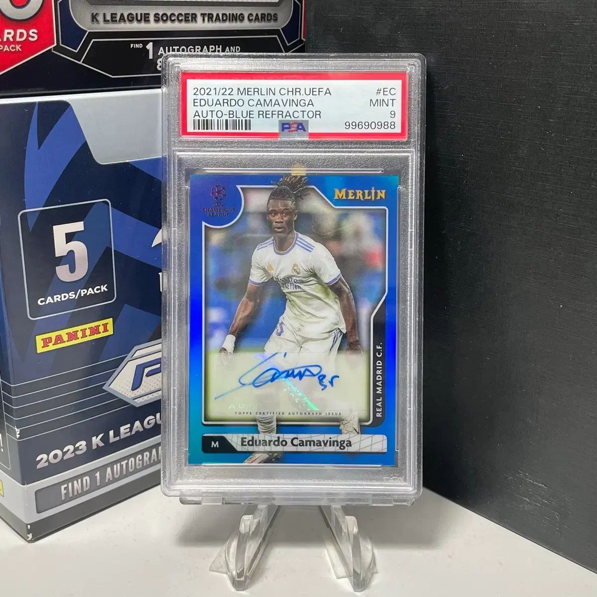 2122 トップス マリリン レアルマドリード カマヴィンガ ブルー オート サインカード 75ハン PSA9