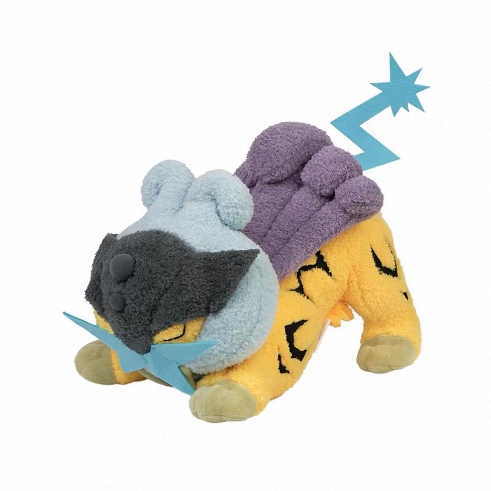【新品未開封】ポケモン ライコウ ポケモンセンター 寝そべり ぬいぐるみ 新品タグ付き 中国ポケモンセンター公式 お昼寝ぬいぐるみ 全4種類